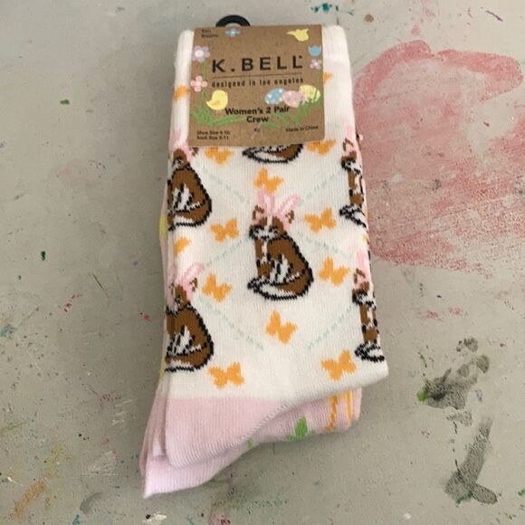 K. Bell Women’s Crew Socks 2 Pair - Picture 1 of 4